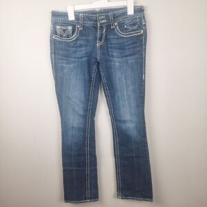 Vigoss The Chelsea Bootcut Jeans Women’s 7/8 33 Length Embellished Pocket Denim